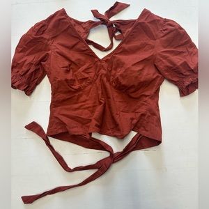 Burnt orange red crop shirt
